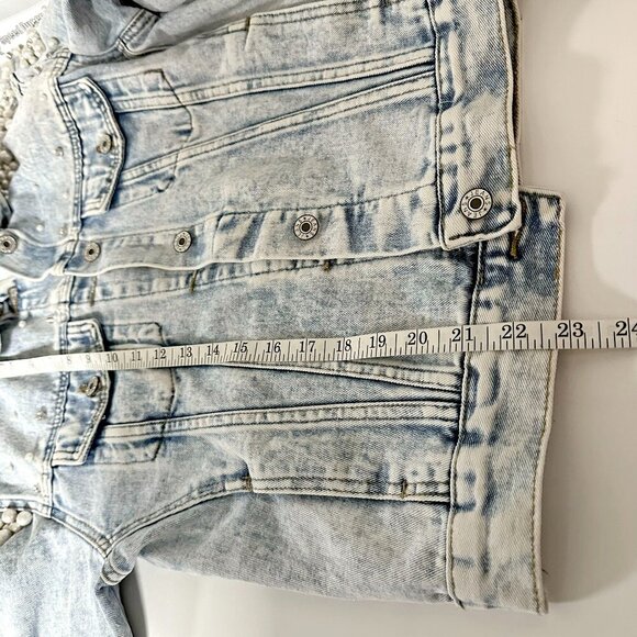 Pearls Beaded Denim Jacket - Picture 9 of 9